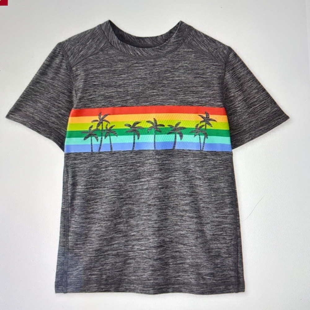 Hanna Andersson Hawaiian Palm Trees Graphic UV Protection T Shirt, 8.